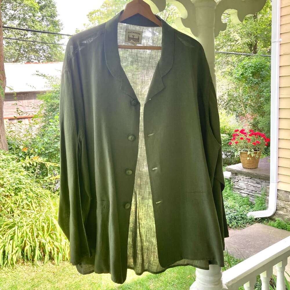 Haymaker FLAX Oversized 100% Linen Blazer, Vintage Men's